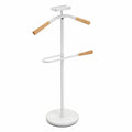 Appendiabiti Indossatore per Camera da Letto e Spogliatoio, Misure (A x L x l) 108 × 44 × 25 cm, Metallo, Colore Bianco e Legno