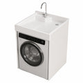 Mobile lavabo e Contenitore Multifunzionale, Che Integra in un'unica Soluzione Un Mobile sottolavabo e Una Struttura Porta-Lavatrice, Lavanderia