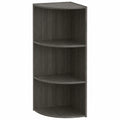 Mobile, Libreria, Scaffale Angolare da Parete in Legno, 3 Livelli, Grigio