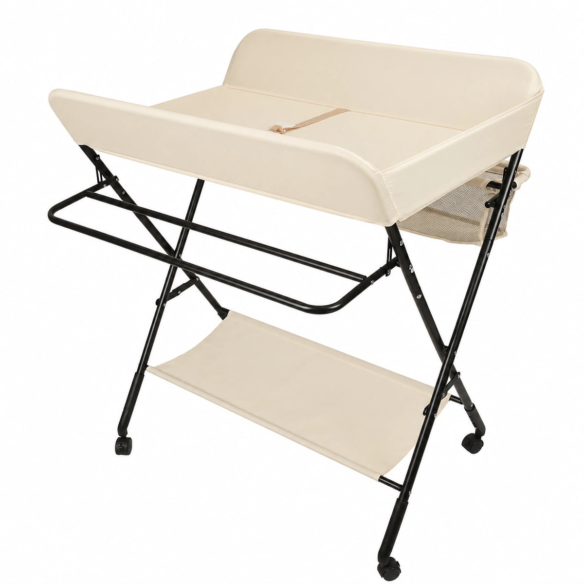 Fasciatoio Pieghevole per Bagnetto Neonati, avolo Cambio Pannolini Multifunzionale Portatile, Fasciatoio per Bambini, Tavolo da Massaggio con Tasche