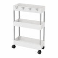 Carrello Portaoggetti, Carrellino Multifunzionale a 3 Livelli con Ruote, Scaffale da Cucina Mobile, Carrello di Servizio per Cucina, Bagno