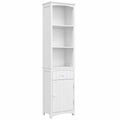 Mobiletto a Colonna Bagno Salvaspazio in MDF 34 × 24 × 170cm Bianco, Armadietto Bagno Multifunzione, per Camera, con 3 Ripiani, Armadio Multiuso 34 cm