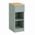 Comodino stretto con cassetto e 2 ripiani 20 × 35 × 61cm camera, Tavolino da letto multifunzionale per camera e soggiorno, mobile verde salvaspazio