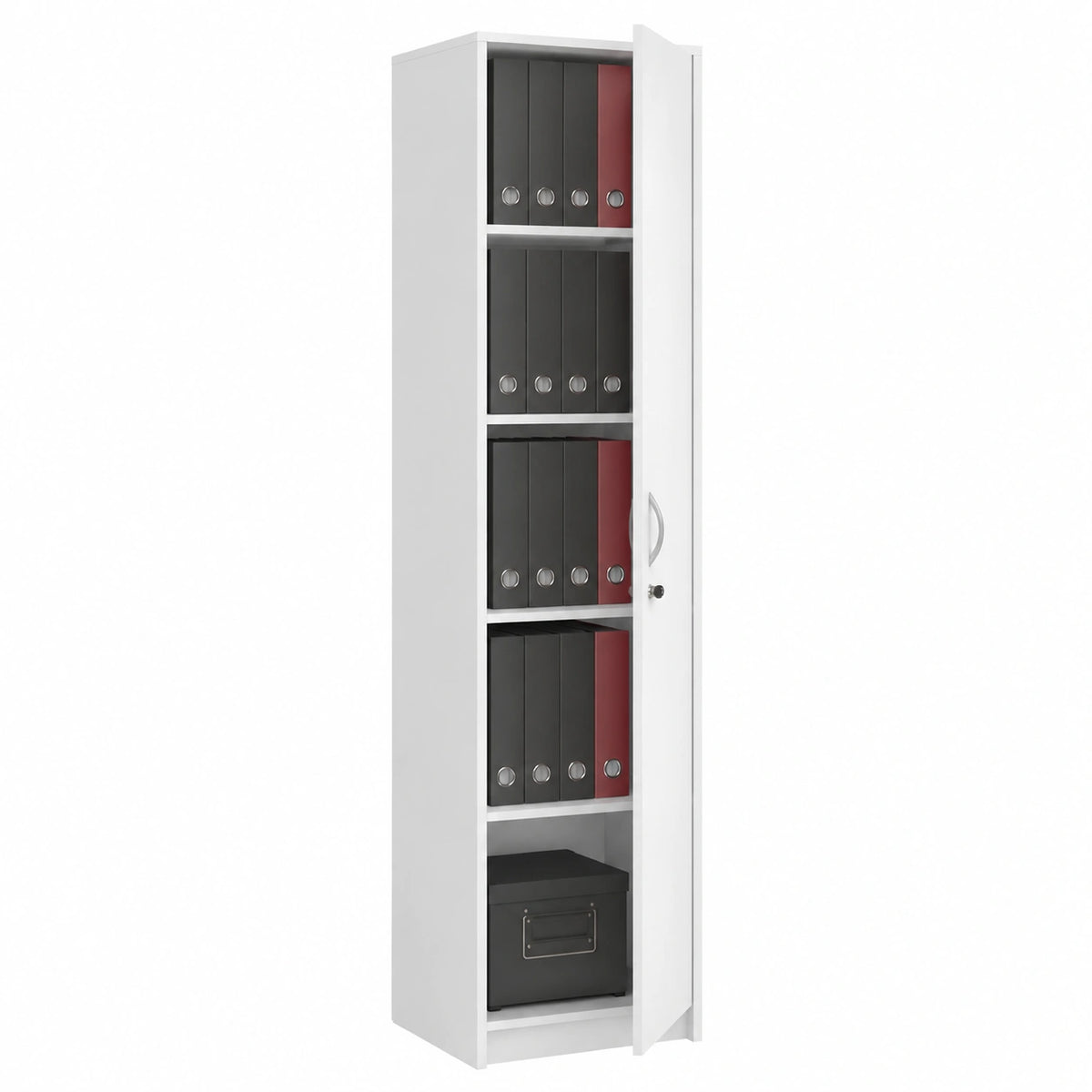 Armadio per ufficio con serratura, armadietto per documenti, libreria per ufficio con 1 porta e 5 scomparti, armadietto universale per ufficio e casa
