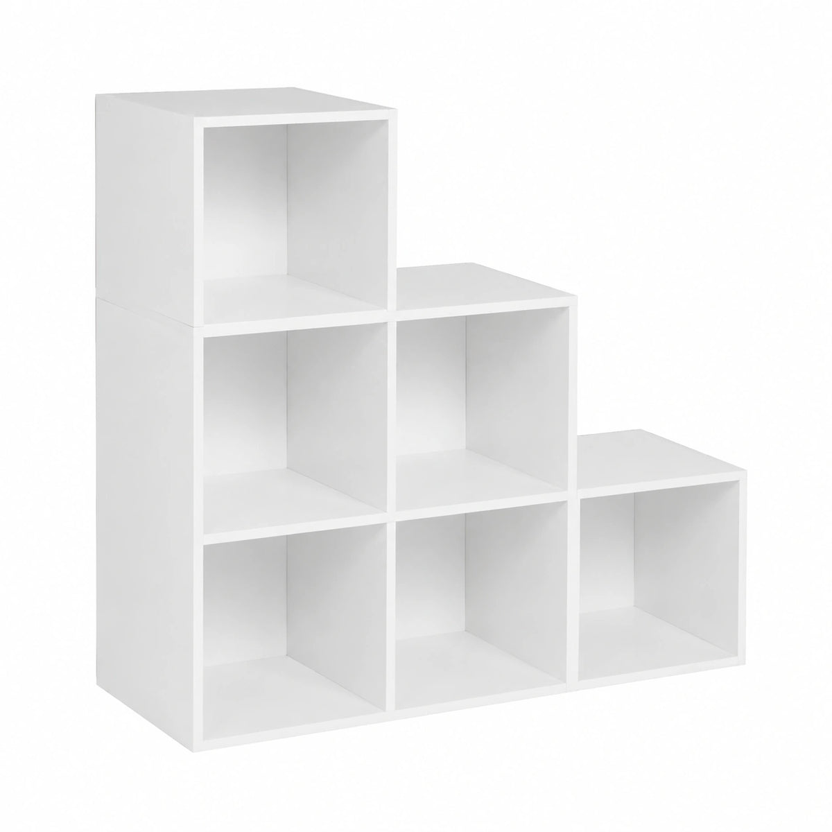 Libreria a 6 Scomparti, Scaffale Portaoggetti Autoportante a Scala, Montaggio Flessibile, per Soggiorno, Camera da letto