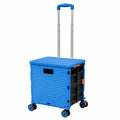 Carrello Della Spesa Pieghevole, Carrello Multiuso Portatile Multifunzionale di Grande Capacità da 54L, 45KG con Manico Telescopico e 4 Ruote