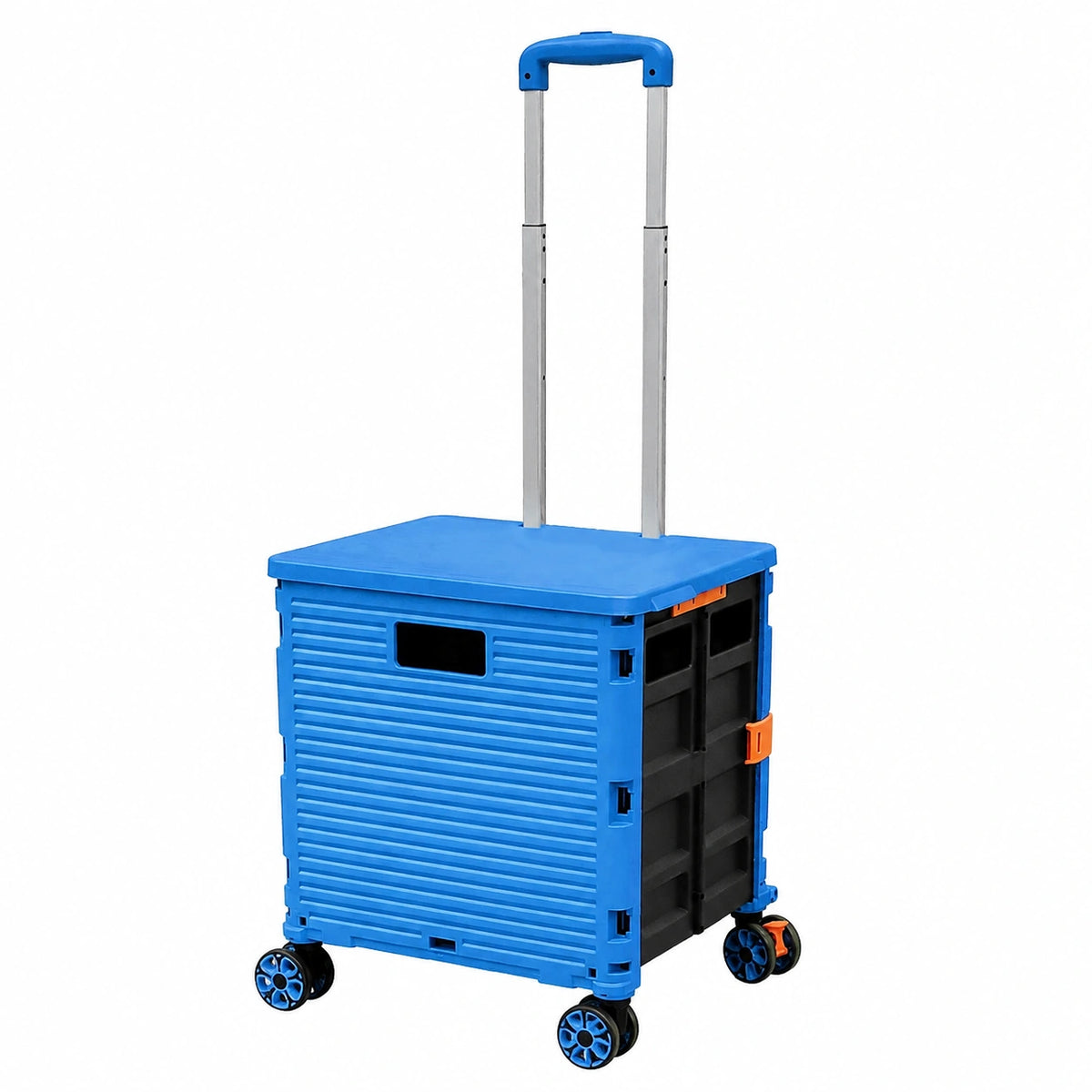 Carrello Della Spesa Pieghevole, Carrello Multiuso Portatile Multifunzionale di Grande Capacità da 54L, 45KG con Manico Telescopico e 4 Ruote