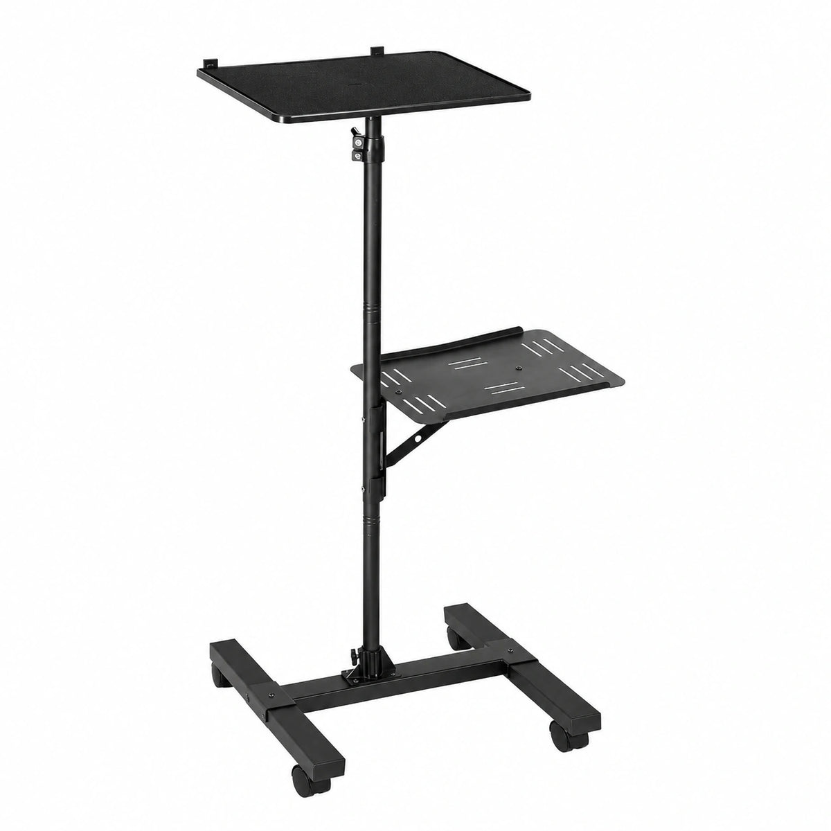 Supporto a Pavimento per Proiettori Mobili, Dimensioni 50 × 45 × 136 cm, Altezza Regolabile da 86 a 136 cm, Multifunzionale per Riunioni, Proiezioni