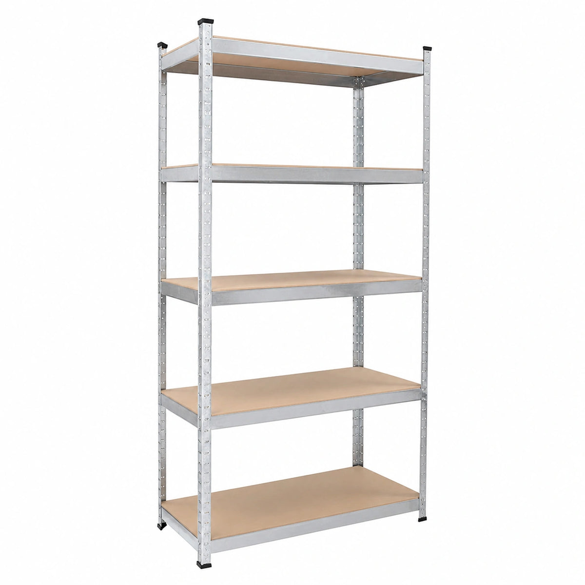 Scaffale 5 Ripiani in MDF Modulabile Metallo zincato e Ripiani in Legno, 90LX40PX180H cm