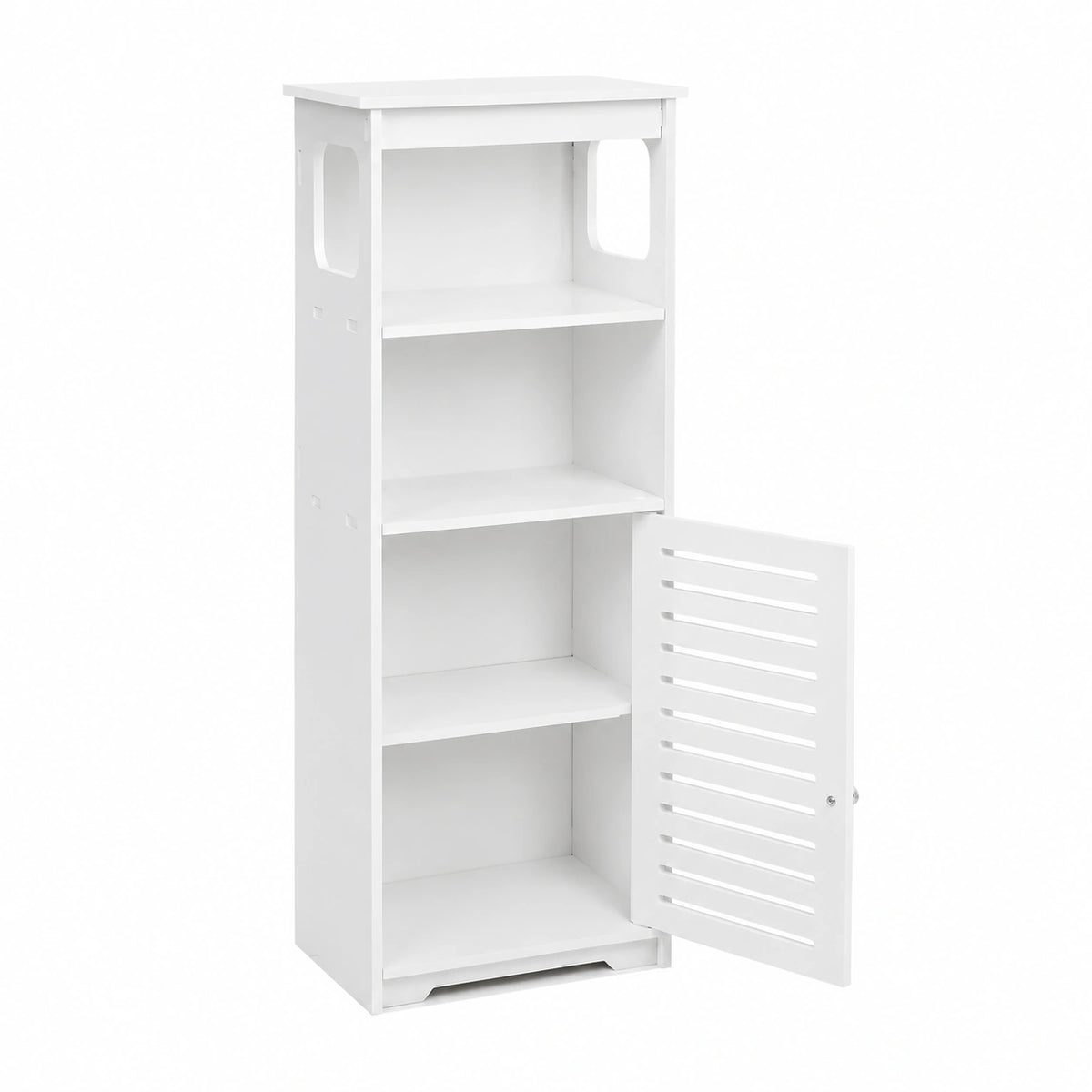 Armadietto da bagno impermeabile, bianco a pavimento, per riporre oggetti per la casa, per WC, camera da letto
