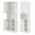 Credenza Alta da Cucina 166 cm, Mobile Cucina Dispensa con 3 Porte, 2 Cassetti e 4 Ripiani Aperti, Mobile Buffet Multifunzionale per Bagno, Soggiorno