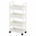 Carrello portaoggetti a 3 livelli con maniglia, ruote, Mensola in metallo multifunzionale, Rack per cestino mobile per cucina, bagno