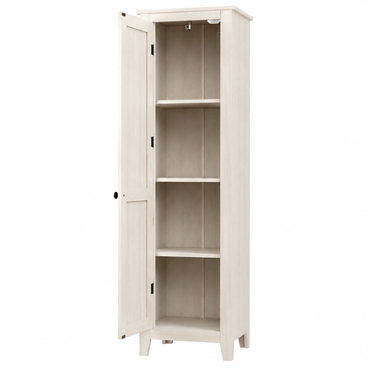 Mobile Salvaspazio in Legno, Armadietto Multifunzionale per Soggiorno, Camara da Letto e Uffizio, 43 × 39,5 × 183 cm (Bianco)