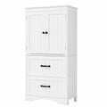 Mobile bagno con 2 Cassetti, con Ripiani Regolabili, per Bagno, Soggiorno e Cucina, 60 × 30 × 110 cm