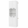 Credenza Alta da Cucina 190 cm, Mobile Cucina Dispensa in Legno, Mobile Buffet con 2 Armadio e Ripiano, per Soggiorno, Sala da Pranzo