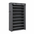 Scaffale Portascarpe da Ingresso 28 × 88 × 160 cm con Copertura di Tessuto, Slim, Struttura di Metallo, Grigio RXJ36G, Scaffale Portascarpe